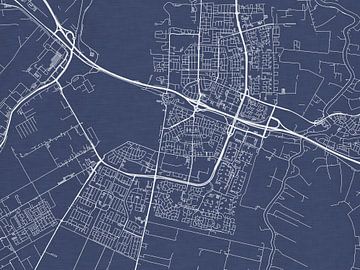Carte de Amstelveen en bleu royal sur Map Art Studio
