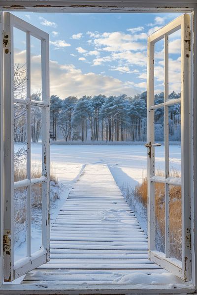 Window to the winter landscape by Poster Art Shop