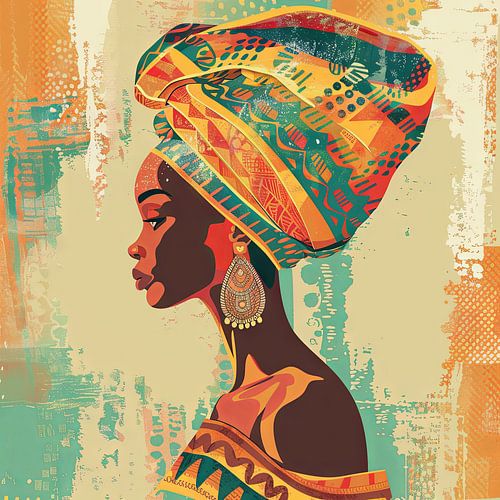 Abstracte voorstelling van een Afrikaanse vrouw