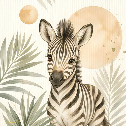 Boho Botanical-collectie voor de kinderkamer - Baby Zebra