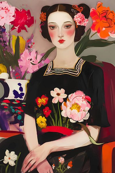 Floral Matisse woman by haroulita