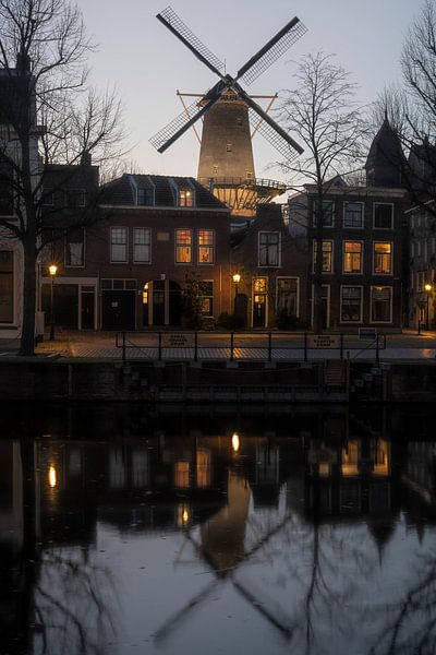 Stadsgezicht Schiedam met Windmolen van Manuuu