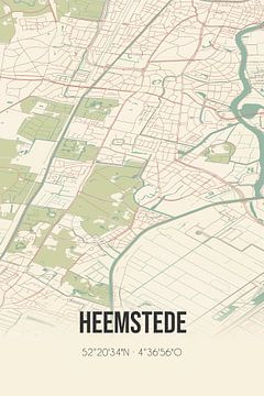 Vintage landkaart van Heemstede (Noord-Holland) van MijnStadsPoster