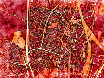 Map of Nieuwegein with the style 'Amber Autumn' by Maporia