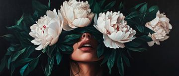 Blumenkranz über verborgenem Antlitz von Poster Art Shop