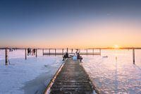 Skating on the Veluwemeer during sunset | Winter | Holland
