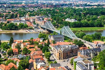 View over the river Elbe to Dresden, Germany