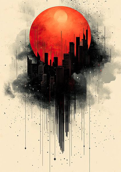 Ein Porträt in Rot und Schwarz von Hikmah Hidahasbi