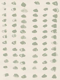 Japandi. Abstract minimalist pattern in sage on white. by Abstract Minimalist Art