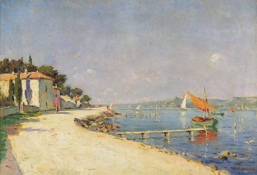 Stanislas Lépine~Landschaft mit Booten von finemasterpiece