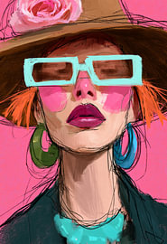 Colourful Fashion Portrait with a Pink Background by SPEQ ART