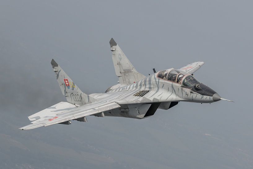 Slowaakse MIG 29 UB air-to-air gefotografeerd. van Jaap van den Berg