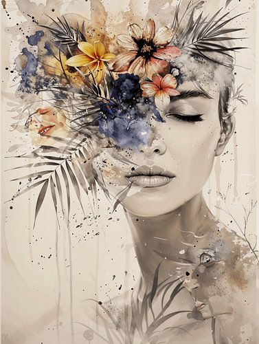 Modernes und abstraktes botanisches Porträt