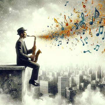 spanning met de saxofoon van Bernhard Karssies
