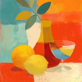 Kleurenveld met citroenen van Cats & Dotz