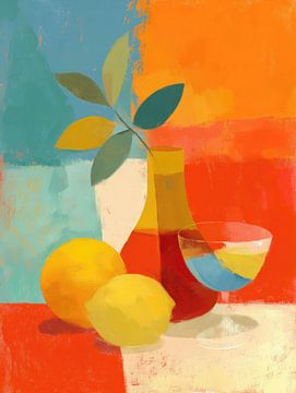 Champ de couleur avec des citrons