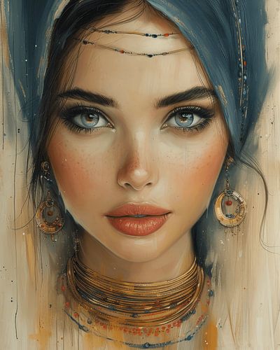 Modern en kleurrijk portret