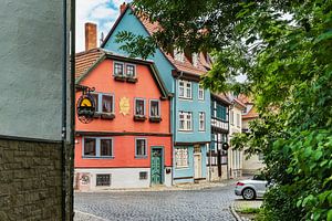 Historischen Häuser der Schildgasse in Erfurt