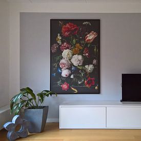 Klantfoto: Stilleven met bloemen in een glazen vaas, Jan Davidsz. de Heem, op canvas