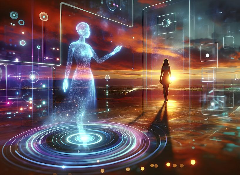 Persönlicher Assistent als Hologramm, Konzept von Eye on You