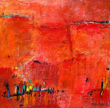 Red | Abstract painting with the colours orange and red