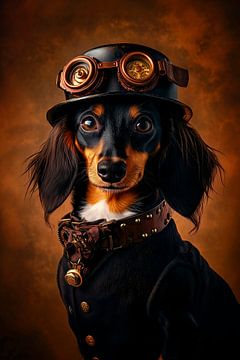 Steampunk Teckel van Harry Hadders