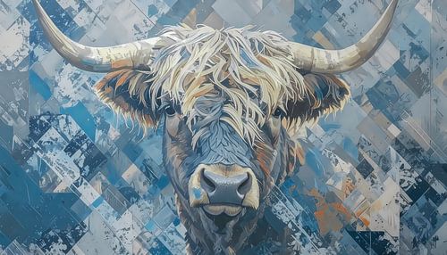 Schotse hooglander blauw bruin