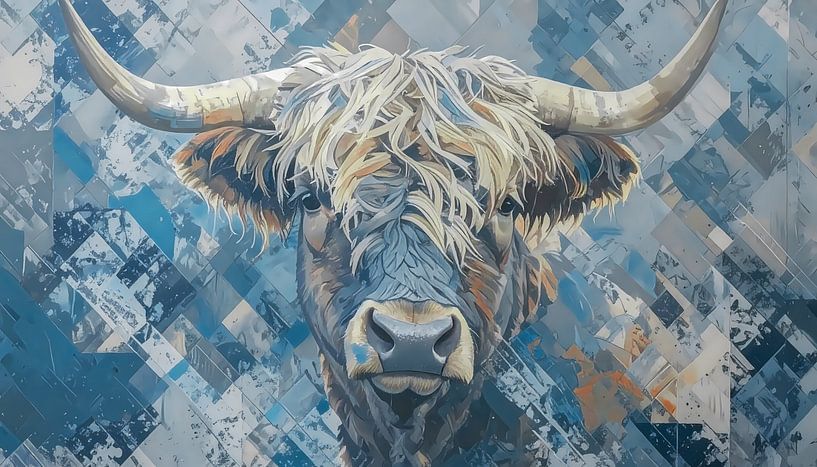 Scottish highlander blue brown by Emiel de Lange
