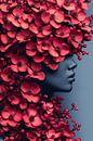 Portret van vrouw met bloemen van Art & Soul Creations thumbnail