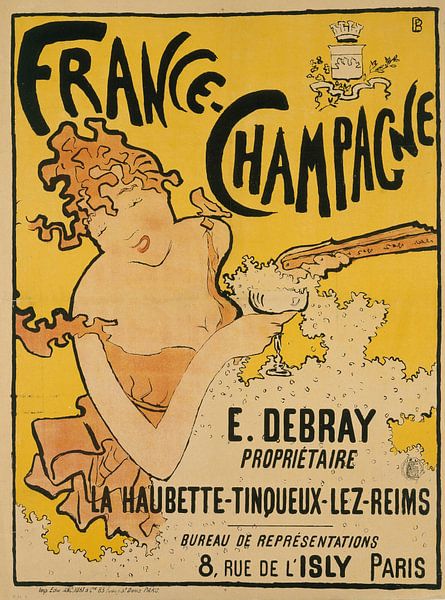 Plakat mit Werbung für France-Champagne - Pierre Bonnard, 1889-1897 von Atelier Liesjes