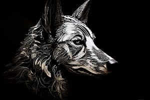 Malerei Hund Abstrakt