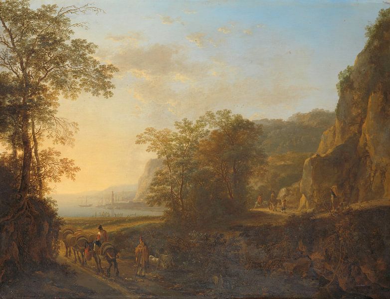 Italian landscape with a view of a harbour, Jan Both, 1640 - 1652. by Marieke de Koning