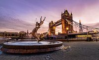 Zonsondergang bij de London Tower Bridge van Kevin van Deursen thumbnail