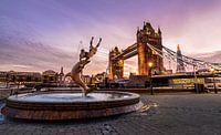 Sunset over London Tower Bridge