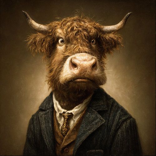 portret van verbaasde stier
