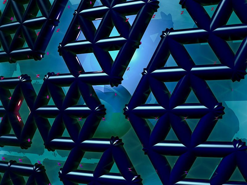 Rendu 3d illustration fantaisie d'un hexagone fractal par W J Kok