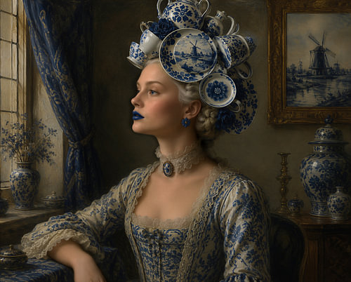 Delft Blue Mania –  Lady with Porcelain