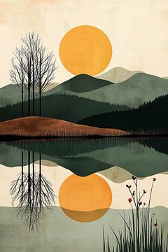 Berglandschap in Spiegelbeeld no.1 van Studio BB