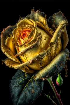 huilende gele roos. van Harry Stok