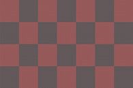 Schaakbordpatroon. Moderne abstracte minimalistische geometrische vormen in rood en bruin 34 van Dina Dankers thumbnail