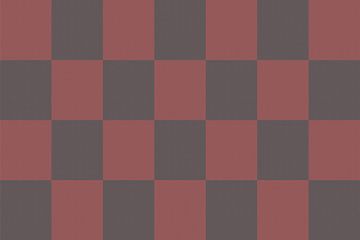 Dambordpatroon. Moderne abstracte minimalistische geometrische vormen in rood en bruin 34 van Dina Dankers