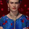 Frida - falling red rose petals by Digital Art Studio
