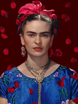 Frida - pétales de rose rouge tombant sur Digital Art Studio