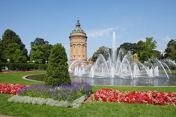Château d'eau, Friedrichsplatz, Mannheim, Bade-Wurtemberg, Allemagne, Europe