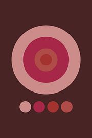 Abstract geometric art in retro style in pink, terra, brown no. 5 by Dina Dankers