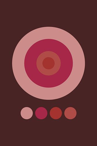 Art géométrique abstrait de style rétro en rose, terra, marron no. 5