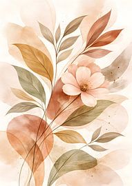 Weiche botanische Aquarell-Blumenkunst von irgian firmansyah