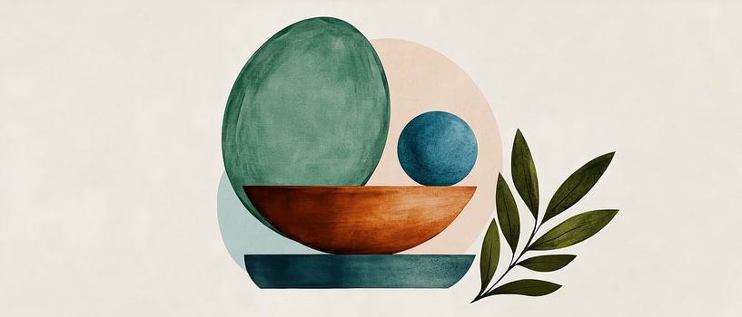 Abstrakte Formen und Blattdetails – Modern von Poster Art Shop