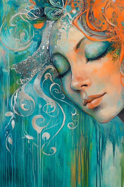 Colour play of dreams - Portrait Gentle melody of colours by Poster Art Shop