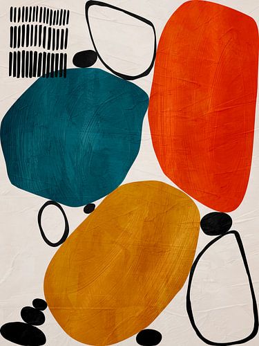 Kleurrijke geometrische organische abstracte kunst